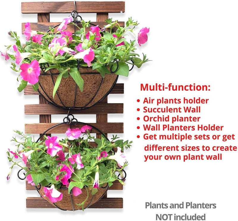 ShopLaLa Wall Planter – Wooden Hanging Planter for Indoor Plants, Plant Stand, Air Plant Succulent Holder, Vertical Garden. Large Wall Decor for Living Room, Room Decor for Teens - Image 5
