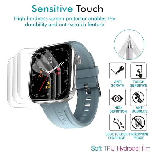 DAMDAM Noise ColorFit Pro 5 Max Smartwatch Screen Protector Guard For Noise ColorFit Pro 5 Max Smartwatch 1.96" (Not A Tempered Glass) (PACK OF 3PC) - Image 2