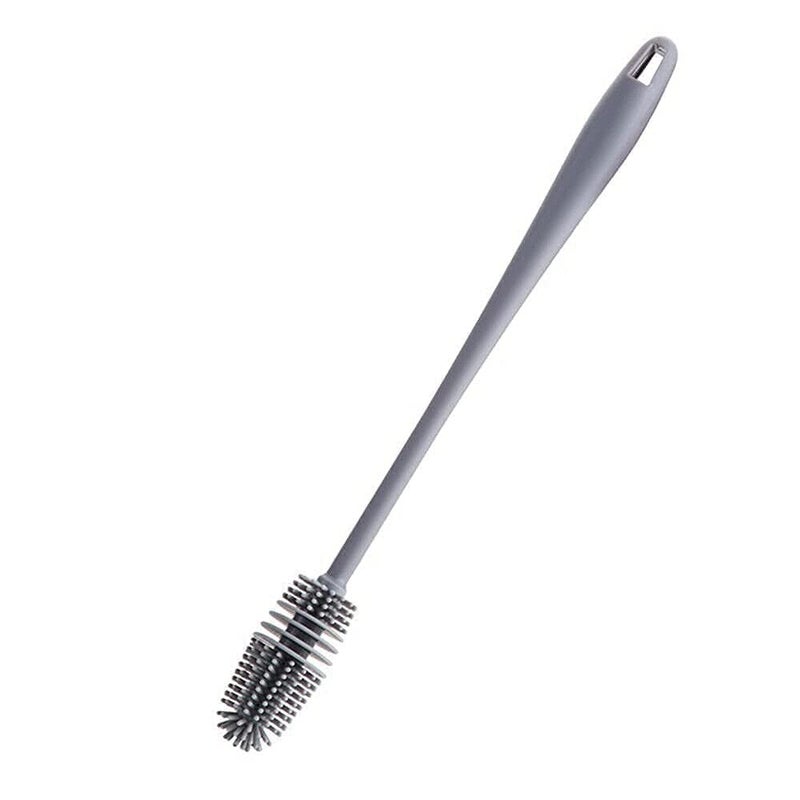 KBS Bottle Cleaning Brush Silicone Long Handle for Water Bottle Narrow Neck Containers Vase and Glass Sports Bottle Cleaner for Home and Kitchen Accessories Item Products (31-CM-Grey-Brush-Silicone) - Image 1