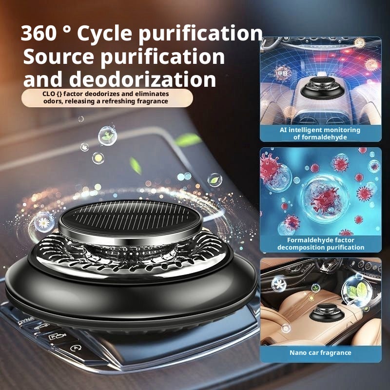 2026 Solar Rotating UFO Car Dashboard Ornament for Center Console Decoration - Image 2