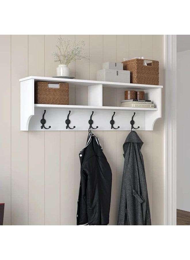 Home Canvas Modern Coat Rack Wall Hanger Coat Rack Clothes Hanger 120 Cm White - Image 1