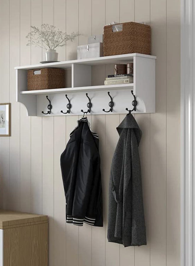 Home Canvas Modern Coat Rack Wall Hanger Coat Rack Clothes Hanger 120 Cm White - Image 5