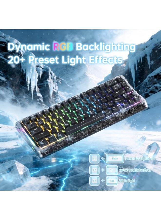 ATTACK SHARK R68 HE Carbon Fiber 8000Hz Rapid Trigger Keyboard, 0.005mm RT Accuracy 68 Keys Wired Gaming Keyboard with Magnetic Switch, Adjustable Actuation, Snap Tap, RGB Lighting for PC/Mac, Black - Image 5