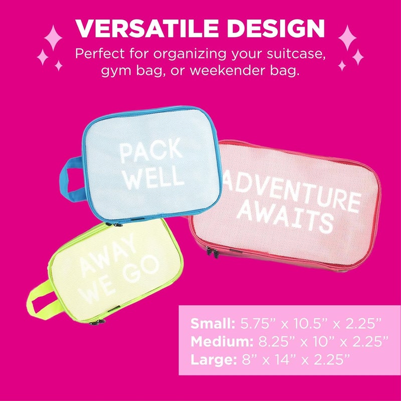 Miamica 3Piece Packing Cubes RedGreenBlue  Includes One Large One Medium and One Small Suitcase Organizer  Lightweight Durable Design - Image 2