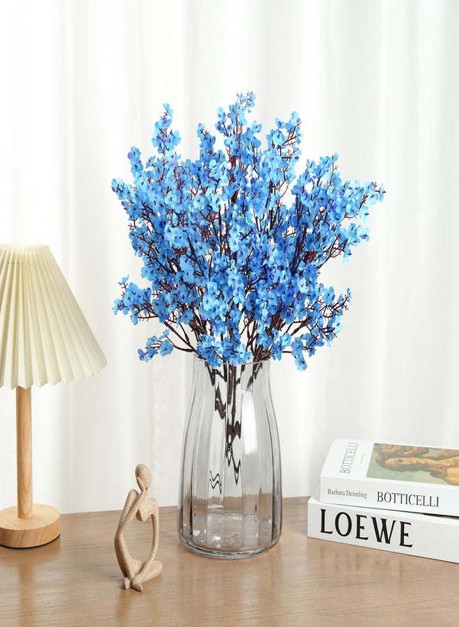 HIAGROW 8Pcs Artificial Flowers Fake Babys Breath Bouquet,Blue Fake Flowers Mother's Day Plants Decor Silk Flower Bulk for Vase Home Wedding Indoor Outdoor Centerpiece Table Party Spring Decorations - Image 2