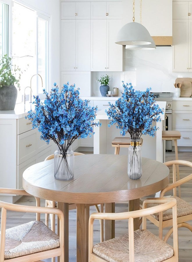 HIAGROW 8Pcs Artificial Flowers Fake Babys Breath Bouquet,Blue Fake Flowers Mother's Day Plants Decor Silk Flower Bulk for Vase Home Wedding Indoor Outdoor Centerpiece Table Party Spring Decorations - Image 4