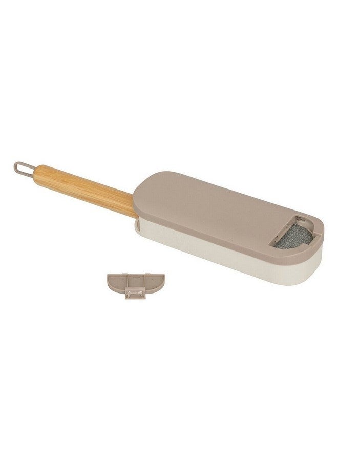 Five Simply Smart Durable Bamboo Handle Textile Brush Grey and Beige 4 x 7.3 x 34.5 cm 206724 - Image 2