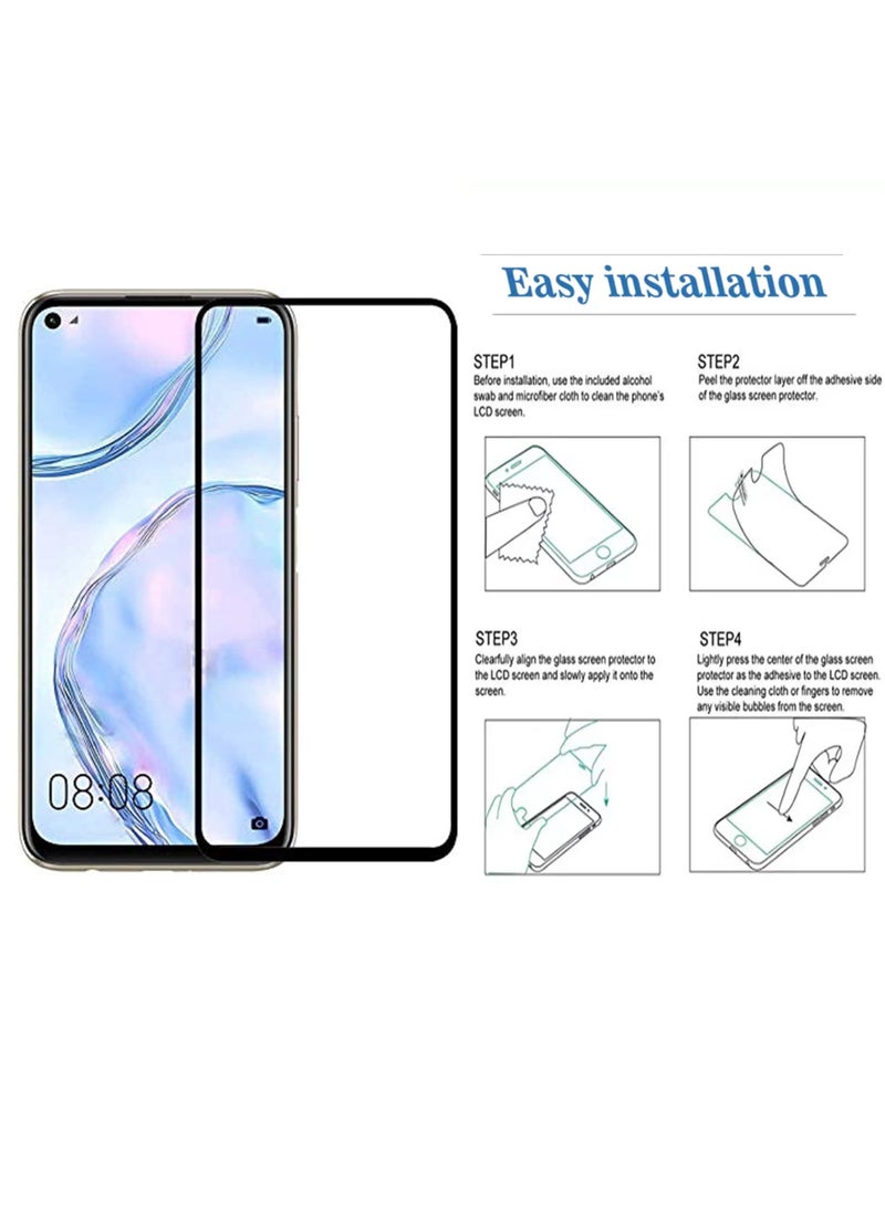 Huawei Nova 7 SE Screen Protector - Edge to Edge Tempered Glass Screen Protector - Black, High Transparency, Delicate Touch, Anti-Explosion, Smooth Arc Edges, Easy Installation. - Image 4