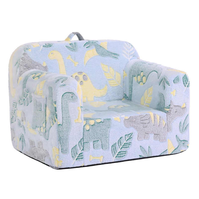 Toddler Chair Plush Kids Couch Comfy Glow in The Dark Armchair with Removable and Washable Cover Carrying Handle Kids Sofa Convertible Reading Chair Toddler Couch for Girls and Boys