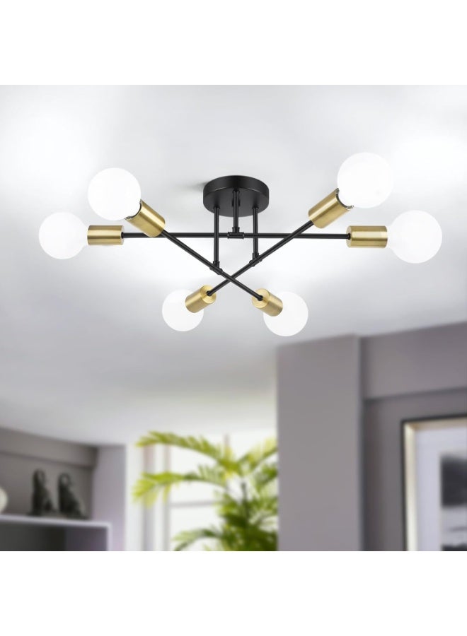 للمستقبل ثريات سقف,الثريا ، إضاءة السقف الحديثة ، 6 أضواء E27 قابل للتعديل الصناعية جبل قلادة ضوء لاعبا اساسيا للمطبخ ، غرفة المعيشة ، غرفة الطعام ، غرفة نوم البهو ، أسود ، المصابيح غير المدرجة - Image 1