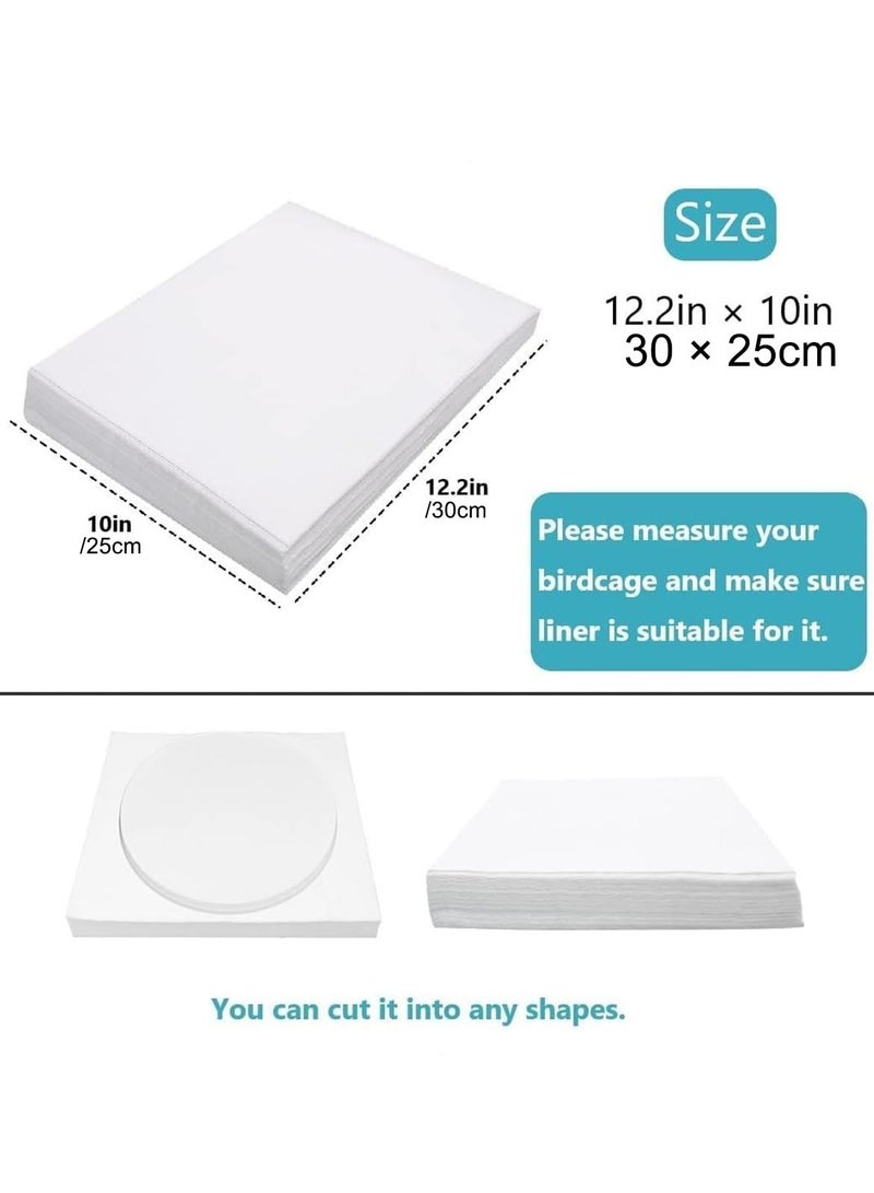 Bird Cage Liner Papers, 100 Pcs Sheets Non Woven Bird Cage Liners for Pet Bird, Large Size Bird Cage Liner Papers for Parrot, Disposable Cage Paper Liners Precut Absorbent Cushion Pad Mat - Image 2