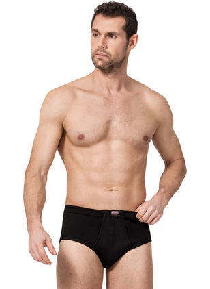 12 Pieces Black Color Banded Slip Panties