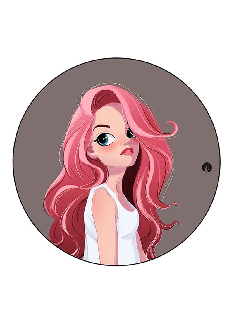 Girl Printed Mouse Pad Multicolour