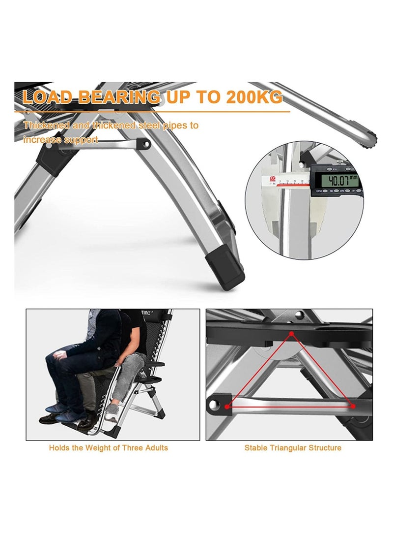 Arabest Foldable Portable Lawn Recliner Silver - Image 5