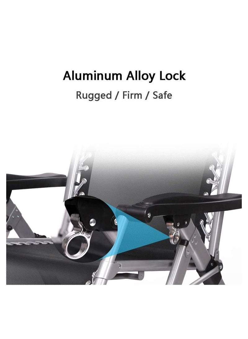 Arabest Foldable Portable Lawn Recliner Silver - Image 3