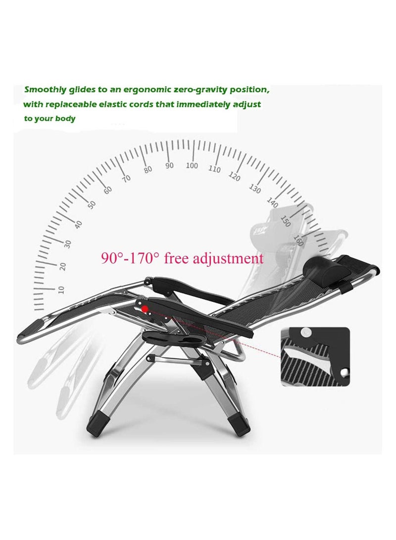 Arabest Foldable Portable Lawn Recliner Silver - Image 2