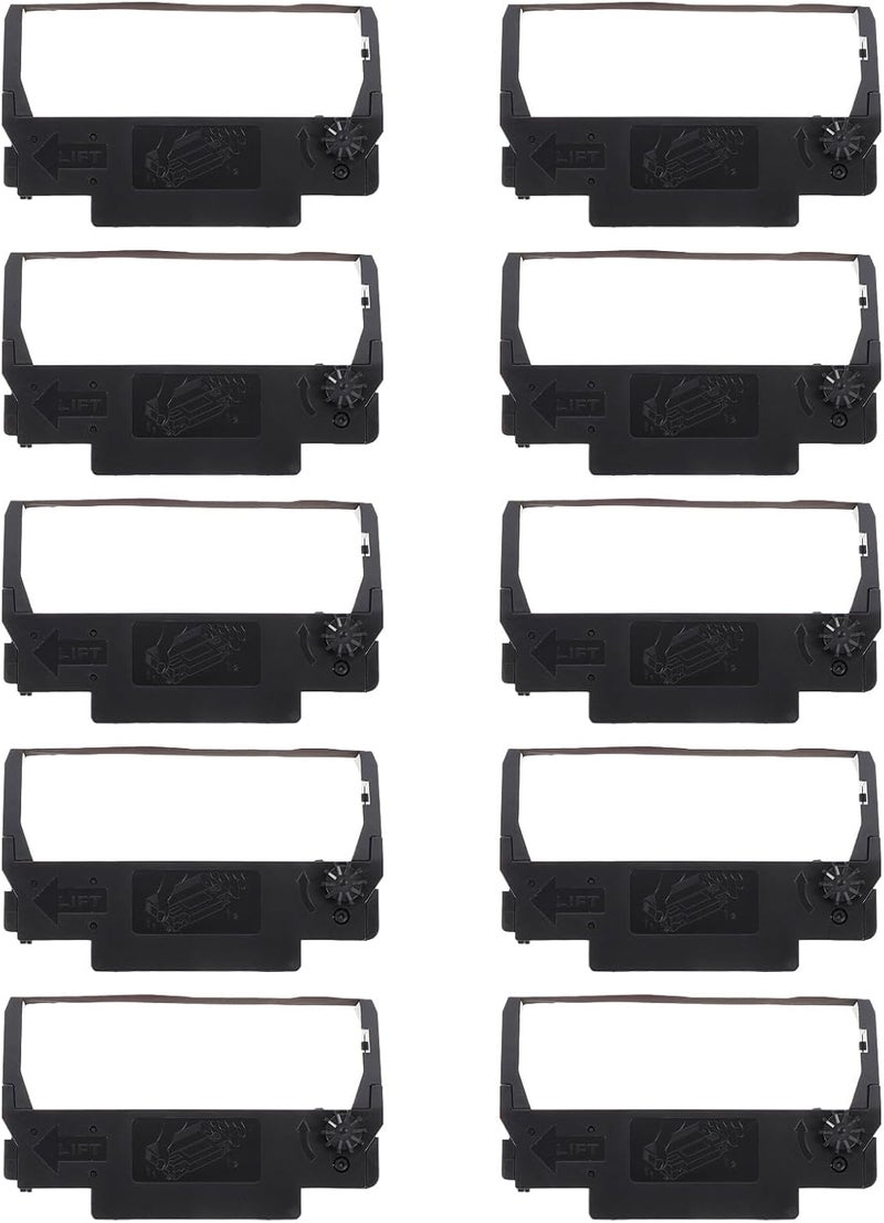 Luxshiny 10Pcs Nylon Cash Register Ink Ribbon Replacement for Tm-U220 U230 U210 Tm-U370 Erc30 Erc34 Erc38 Printers, ABS Printer Ribbon Cartridge for Office and Retail Use - Image 1