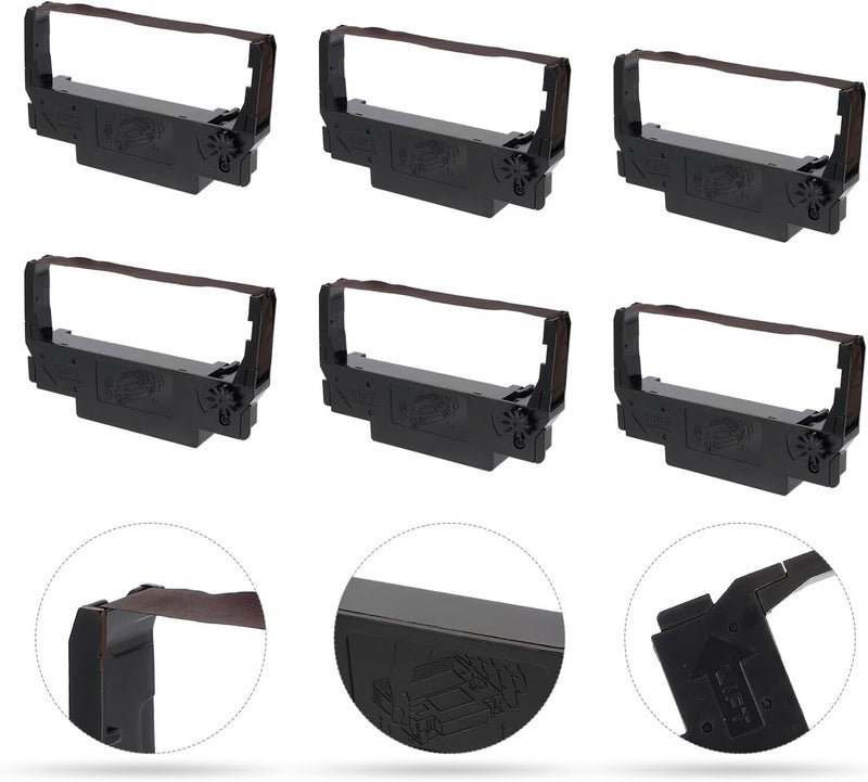 Luxshiny 10Pcs Nylon Cash Register Ink Ribbon Replacement for Tm-U220 U230 U210 Tm-U370 Erc30 Erc34 Erc38 Printers, ABS Printer Ribbon Cartridge for Office and Retail Use - Image 5