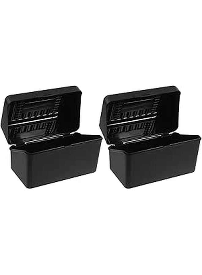 Lockable Index Card Box With Plastic Storage Containers For Flash Cards Desktop Organizer With Categorized Labels For Sorting And Protection - Image 1