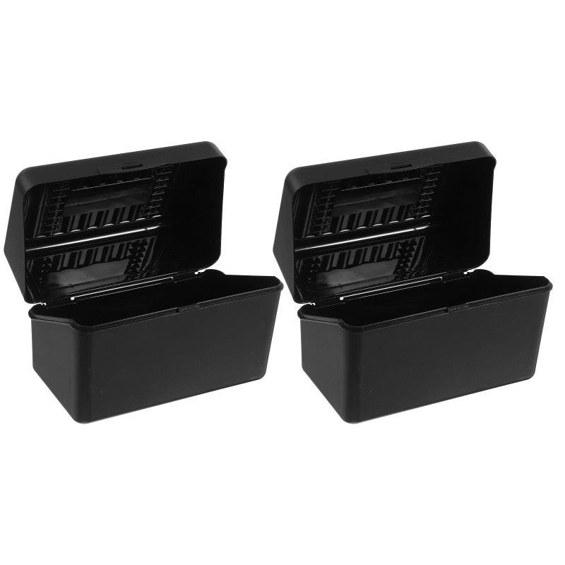 Lockable Index Card Box With Plastic Storage Containers For Flash Cards Desktop Organizer With Categorized Labels For Sorting And Protection - Image 2