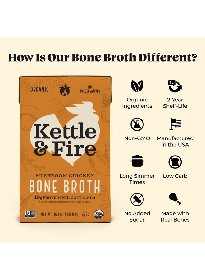 Kettle & Fire Kettle And Fire Broth Mushroom Chicken Bone, 16.9 OZ - Image 3