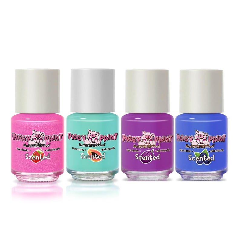Piggy Paint | 100% Non-Toxic Girls Nail Polish | Safe, Cruelty-free, Vegan, & Scented for Kids | Scented Fruit Fairy (4 Pack Kit) - Image 2