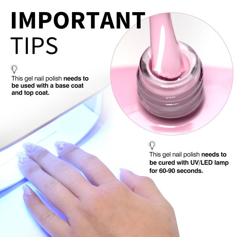 CANNI Soft Pink Jelly Gel Polish â€“ 9ML Translucent Sheer Nude Soak-Off UV/LED Gel Nail Polish for DIY Manicure or Salon Use - Image 5
