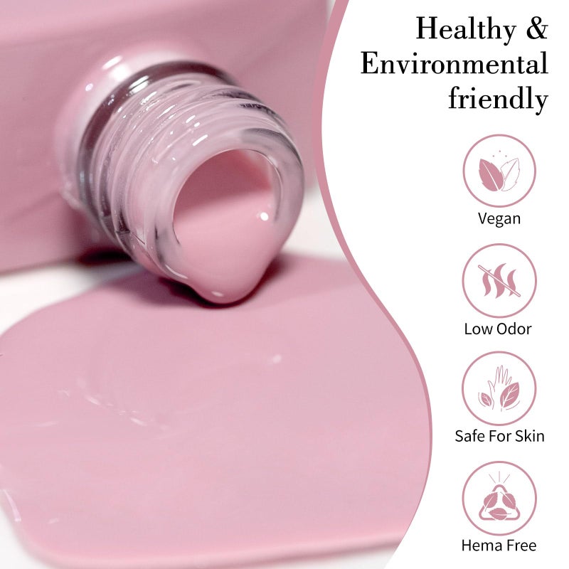 CANNI Soft Pink Jelly Gel Polish â€“ 9ML Translucent Sheer Nude Soak-Off UV/LED Gel Nail Polish for DIY Manicure or Salon Use - Image 2