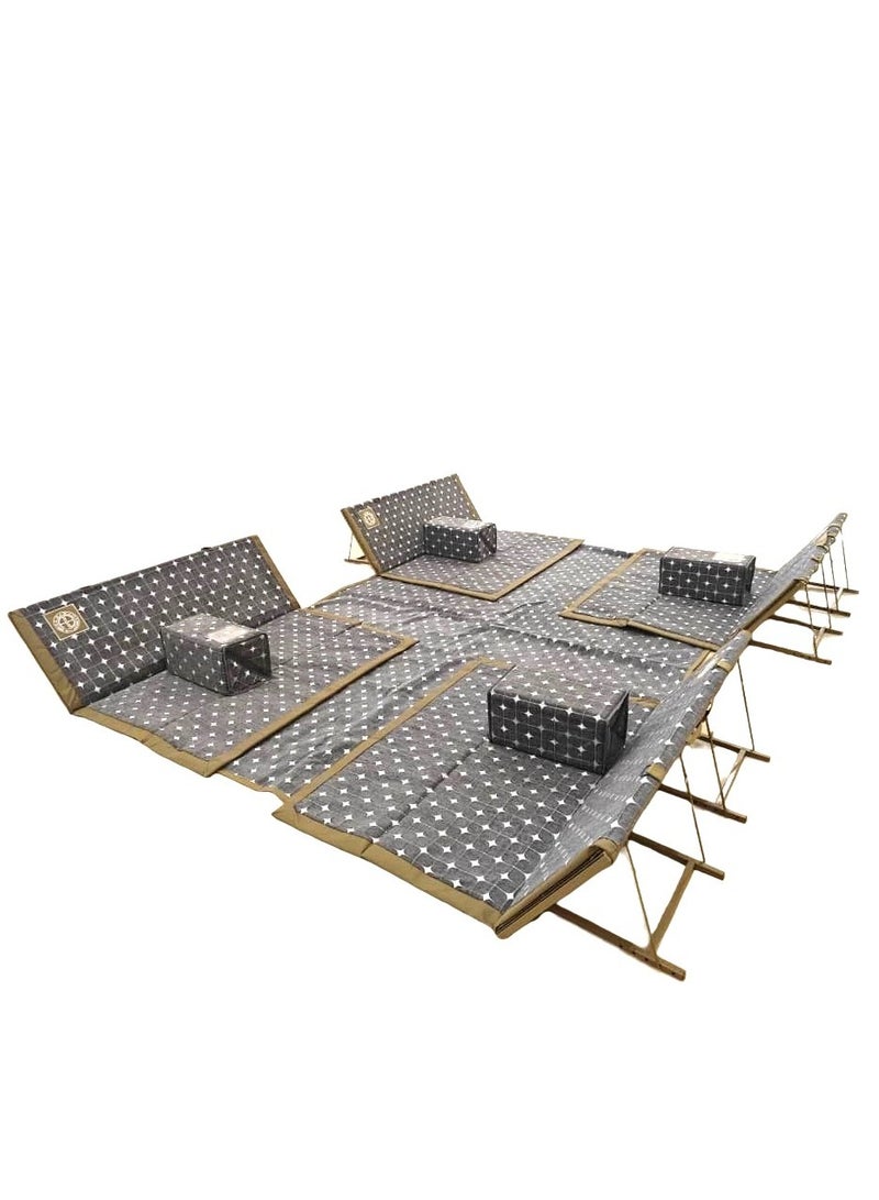 Albawadi Arabic Camping Floor Carpet Folding Mat Sets with 4 Folding Chair Pillows - Image 3