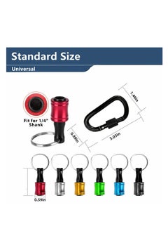Y&D Drill Bit Holder, 1/4 Inch Hex Shank Keychain Extension Bar, Aluminum Alloy Magnetic Pivot Screwdriver Bits Set for Most Electric, Hand-held Screwdrivers and (12 Pieces)  - Image 4