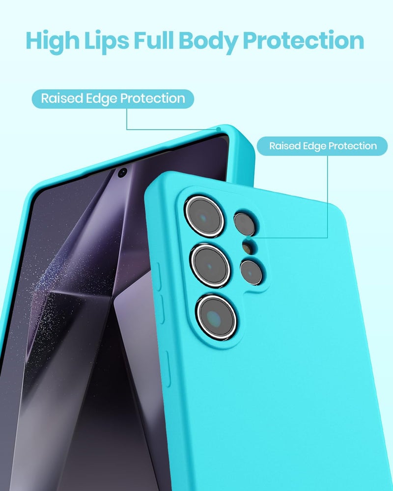 CUZMIGO Silicone Case for Samsung Galaxy S25 Ultra, Soft Slim Liquid Silicone Phone Case with Anti-Scratch Microfiber Lining, Camera Cover Protection with Cute Color Variety, Glacier Blue - Image 4