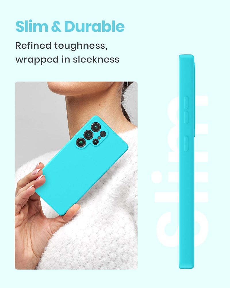 CUZMIGO Silicone Case for Samsung Galaxy S25 Ultra, Soft Slim Liquid Silicone Phone Case with Anti-Scratch Microfiber Lining, Camera Cover Protection with Cute Color Variety, Glacier Blue - Image 2
