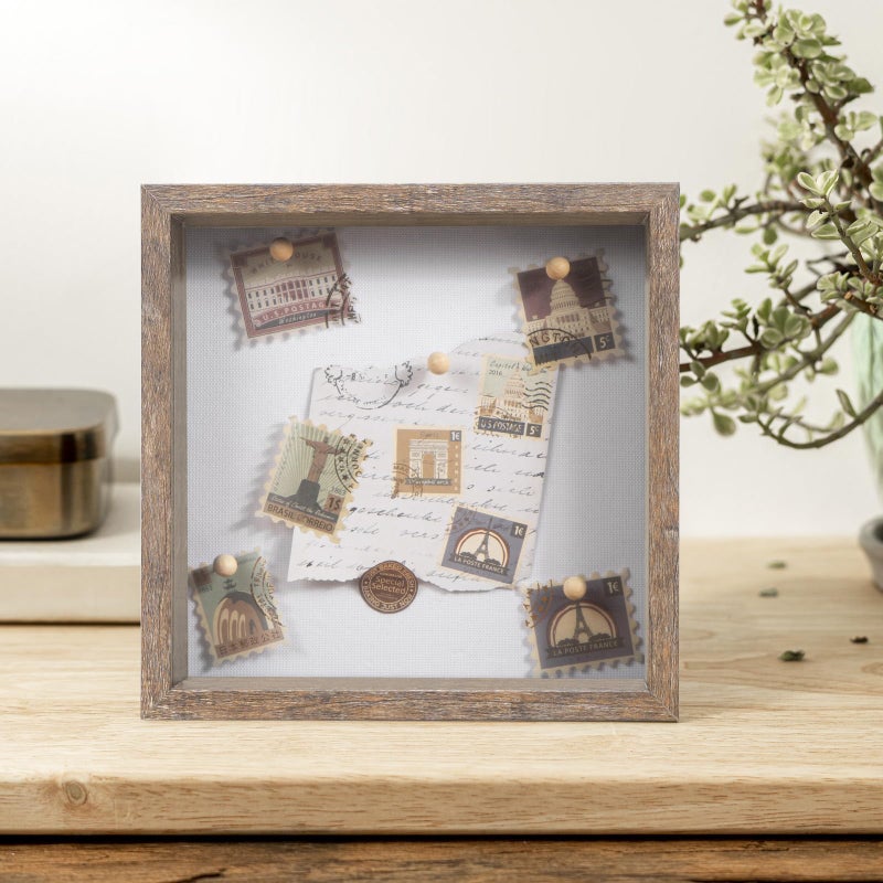 Califortree 8x8 Shadow Box Picture Frame - Memory Box Display Case for Memorabilia Flower Awards Medals Wedding Photos and Keepsake, Rustic Brown - Image 3