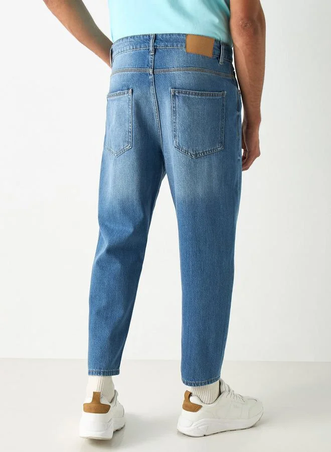 Lee Cooper Lee Cooper Relaxed Fit Mid-Rise Jeans with Pockets