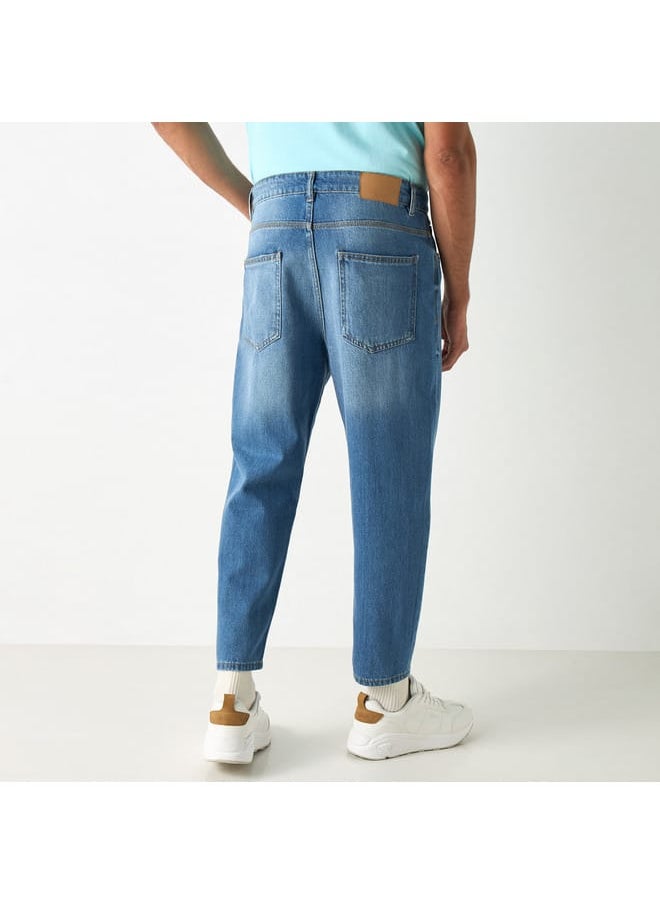 Lee Cooper Lee Cooper Relaxed Fit Solid Mid-Rise Jeans with Pockets  - Image 3
