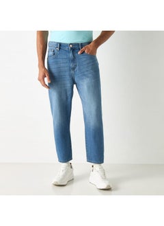 Lee Cooper Lee Cooper Relaxed Fit Solid Mid-Rise Jeans with Pockets  - Image 1
