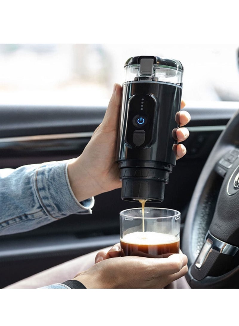 KASTWAVE آلة إسبريسو محمولة، 20 بار 12 فولت صانعة قهوة كهربائية للسيارة، صانعة قهوة يدوية، أدوات سفر كهربائية صغيرة، تسخين ذاتي خلال 3 إلى 4 دقائق بشحن USB، مثالية للتخييم والمشي الجبلي - Image 3