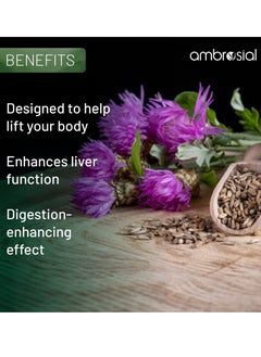 ambrosial Milk Thistle Liver Detox 60 Capsules Food Supplement  - Image 3