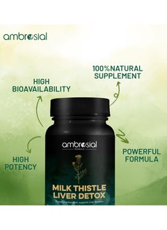ambrosial Milk Thistle Liver Detox 60 Capsules Food Supplement  - Image 4