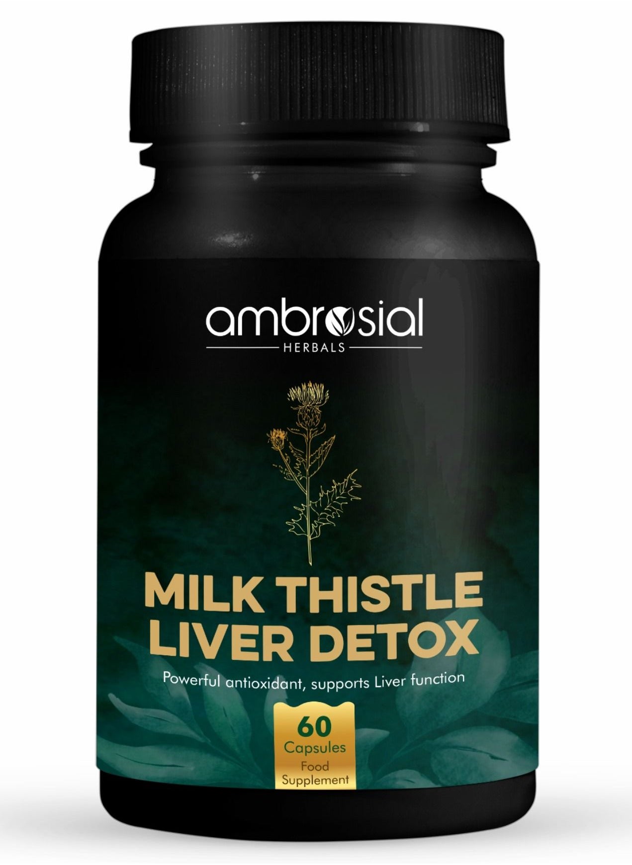 ambrosial Milk Thistle Liver Detox 60 Capsules Food Supplement 