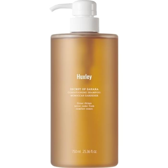Huxley شامبو هكسلي سر الصحراء المرطب - بستاني مغربي، تنظيف يومي لطيف، رائحة زهرية منعشة، لمسة شعر ناعمة، حجم كبير شامبو كوري 750 مل / 25.36 أونصة سائلة - Image 1