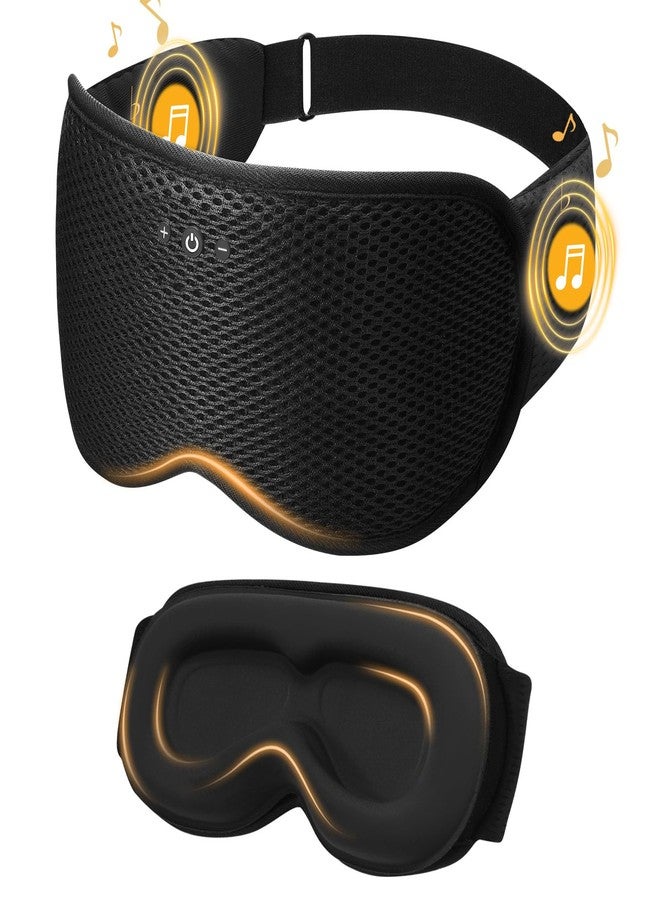 Mixiba 3D Contoured Sleep Mask with Bluetooth Headphones, Eye Masks for Sleep with Ultra-Thin Stereo Speakers for Men, Women, Tech Gifts - Image 1