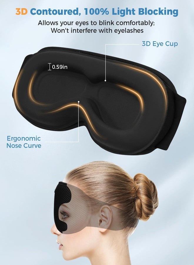 Mixiba 3D Contoured Sleep Mask with Bluetooth Headphones, Eye Masks for Sleep with Ultra-Thin Stereo Speakers for Men, Women, Tech Gifts - Image 3