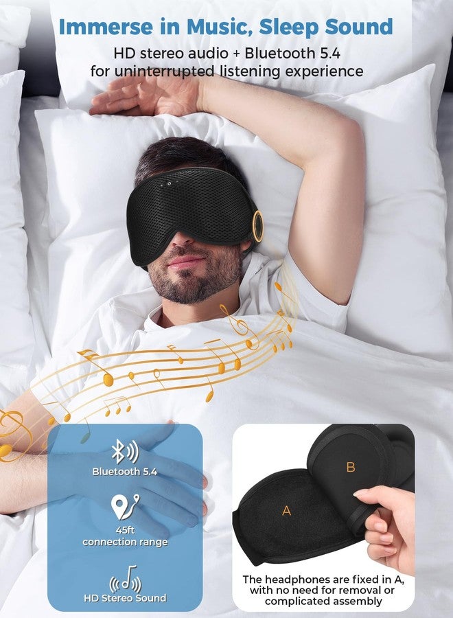 Mixiba 3D Contoured Sleep Mask with Bluetooth Headphones, Eye Masks for Sleep with Ultra-Thin Stereo Speakers for Men, Women, Tech Gifts - Image 4