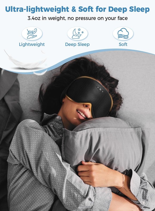 Mixiba 3D Contoured Sleep Mask with Bluetooth Headphones, Eye Masks for Sleep with Ultra-Thin Stereo Speakers for Men, Women, Tech Gifts - Image 2