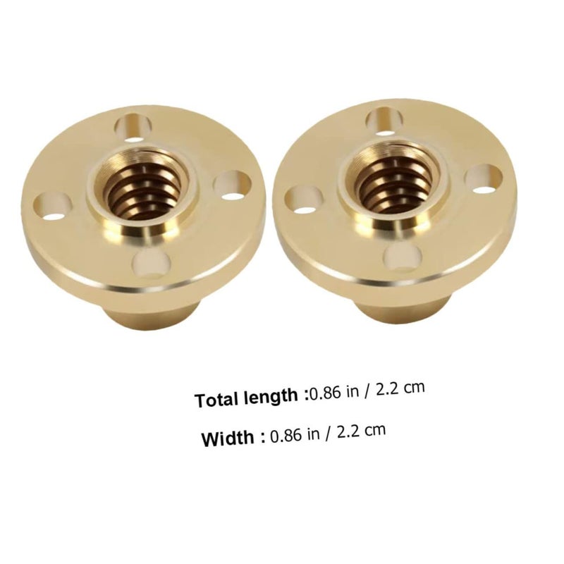 4 قطع من صمولة لولبية شبه منحرفة نحاسية للطابعات ولولب CNC، تصميم متوافق مع التركيب السهل ومقاوم للتآكل - Image 3