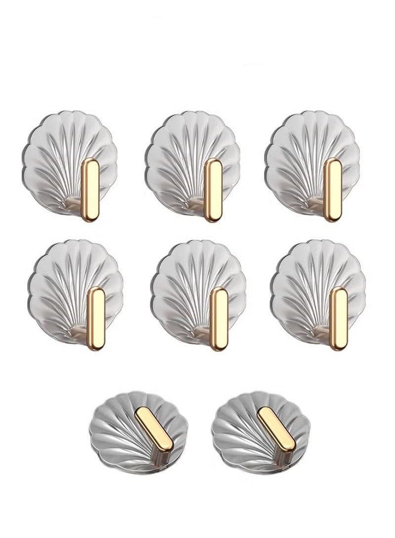 8 Pcs Multipurpose Acrylic Wall Storage Hook Decorative Gold Hook Strong Adhesive Wall Hooks  - Image 2