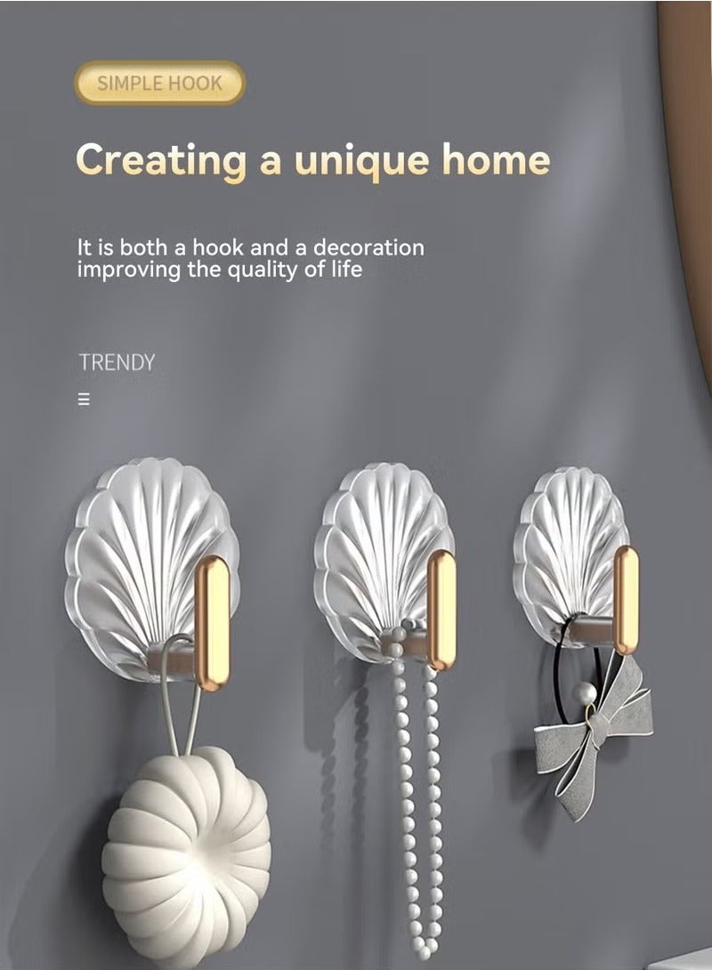 8 Pcs Multipurpose Acrylic Wall Storage Hook Decorative Gold Hook Strong Adhesive Wall Hooks  - Image 4