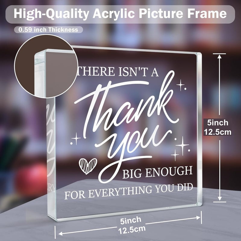 Gifzy Thank You Gifts for Women Men, Teacher Appreciation Gift, Mothers Day Gifts, Thanksgiving Day gift, Leaving present, Thank You present for Leader Colleague Principal Coworker Daycare Nurse Boss, Square Acrylic Desk Decor Plaque - Image 2