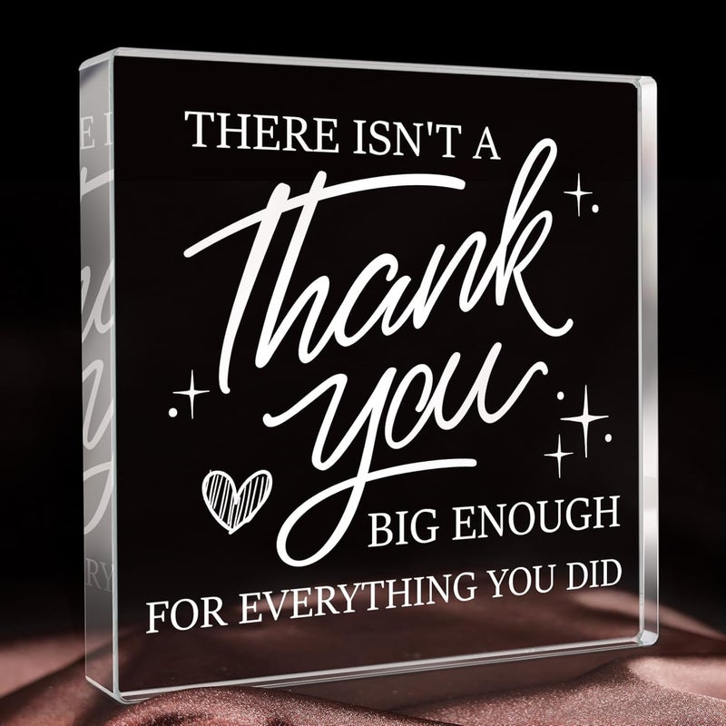 Gifzy Thank You Gifts for Women Men, Teacher Appreciation Gift, Mothers Day Gifts, Thanksgiving Day gift, Leaving present, Thank You present for Leader Colleague Principal Coworker Daycare Nurse Boss, Square Acrylic Desk Decor Plaque - Image 1